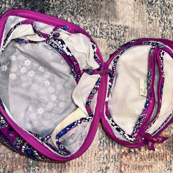 Vera Bradley Quilted Purple Travel Cosmetic Bag - Picture 3 of 3